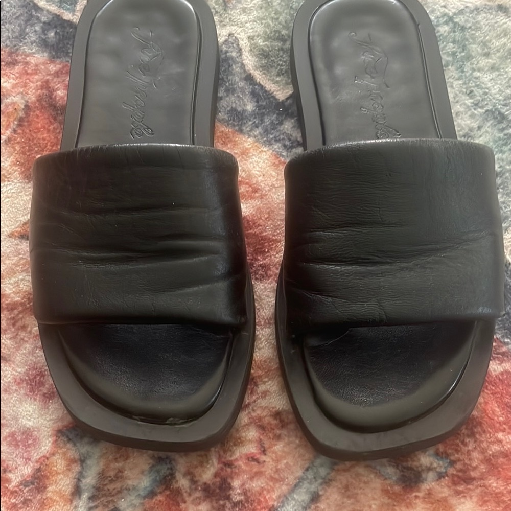 Free people Black Slide Sandals